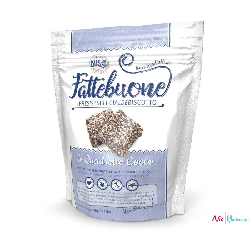 Bussy Fattebuone Quadrette coco (180 gram) (1 Emb)