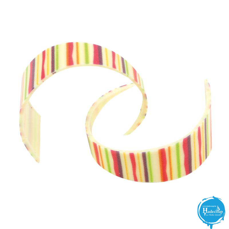 Leman Curl colorful lines white 4 cm (72 pcs) (1 Emb)