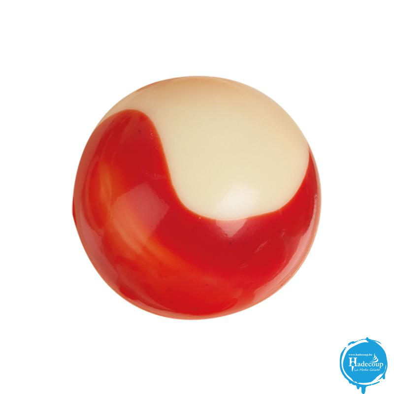Leman Ball white red streak 2,8 cm (96 stuks) (1 Verp)