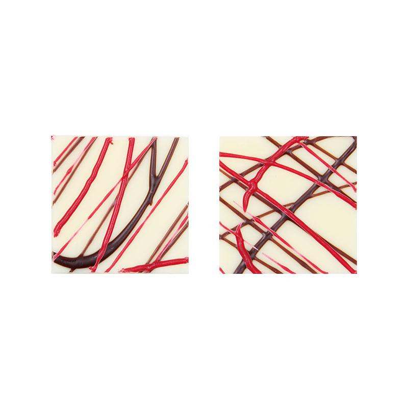 Leman Square white with red and black lines 3x3 cm (220 stuks) (1 Verp)