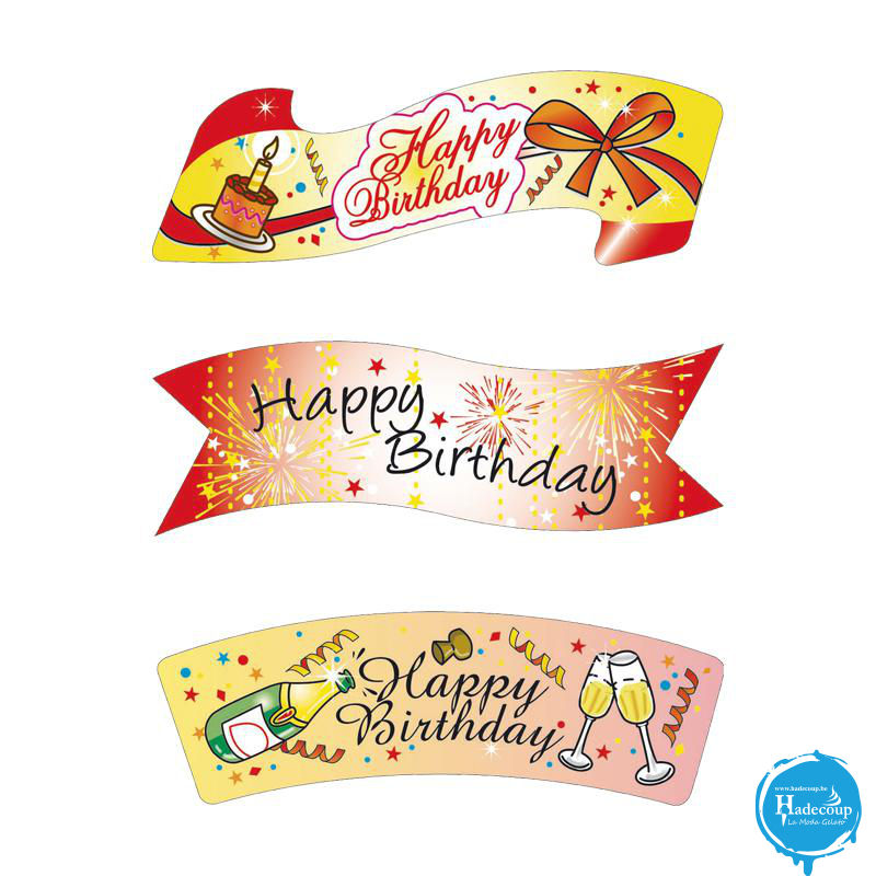 Leman Pennant Happy Birthday 9,4x2,3 cm (24 pcs) (1 Emb)