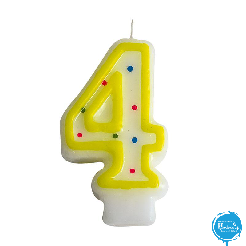Leman Number candles yellow n° 4 (24 stuks) (LM23810)