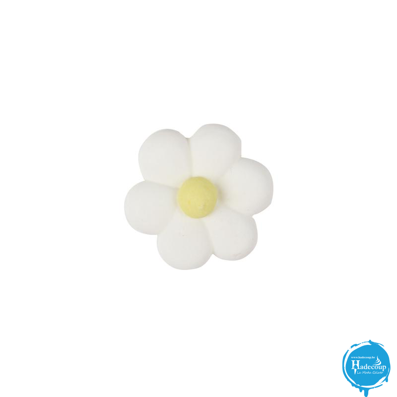 Leman White flower yellow heart 2,5 cm (140 stuks) (LM51150)