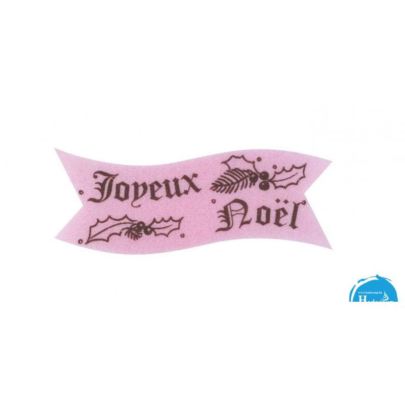 Cargill - Leman LM58903 - pennant 9x2,8cm  pink joyeux noël (24 Pcs) (LM58903)