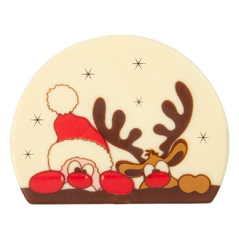 Cargill - Leman LM13729 - Log cake end Rudolph and santa 10x8 cm (40 Pcs) (LM13729)