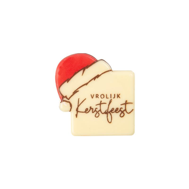 Cargill - Leman LM15082 - Square hat Vrolijk Kerstfeest 3,5x3,5 cm (120 Pcs) (LM15082)