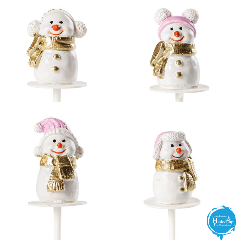 Cargill - Leman LM15381 - Snowmen with pink cap 4 cm (64 Pcs) (LM15381)