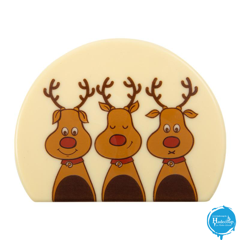 Cargill - Leman LM15555 - Log cake end 3 reindeers 10x8 cm (40 Pcs) (LM15555)