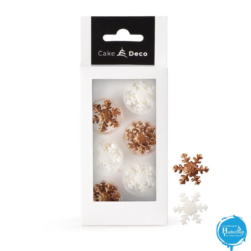 Cargill - Leman LM39402 - CakeDeco 12 flocons neige blanche et cuivre (12 Pcs) (LM39402)