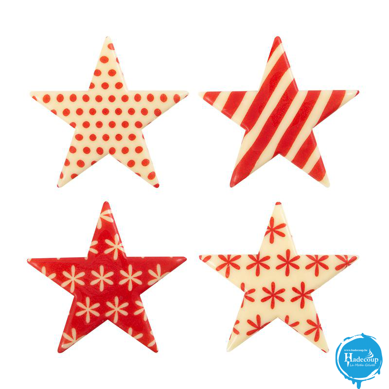 Cargill - Leman LM15483 - Star with red Xmas design 5,5 cm (60 Pcs) (LM15483)