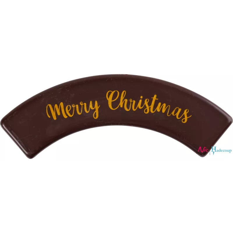 Cargill - Leman LM15579 - Curved plate Merry Christmas 9,6x3,5 cm (60 Pcs) (LM15579)