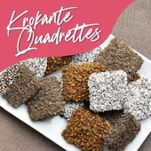 Quadrettes van Bussy
Wij zijn fan van deze koekjes! De quadrettes hebben een krokante textuur, zijn gevuld met  chocolade en omringd met verschillende smaken sprinkles. Kies jij voor de Cacao, Amaretto, Kafèlatte of Kokos variant?